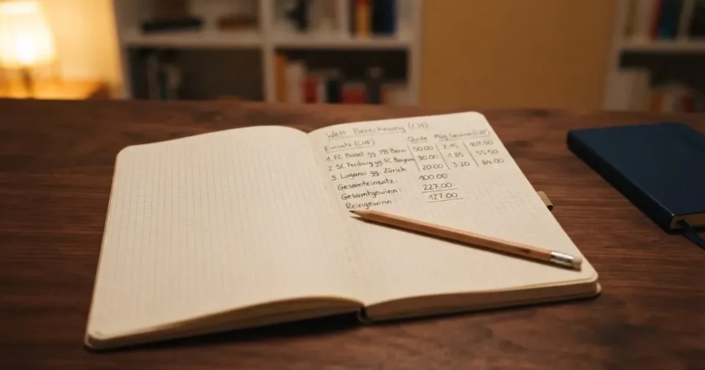 Ein Taschenrechner und ein Bleistift liegen auf kariertem Papier, auf dem nur handgezeichnete Striche und Kreise zu sehen sind.